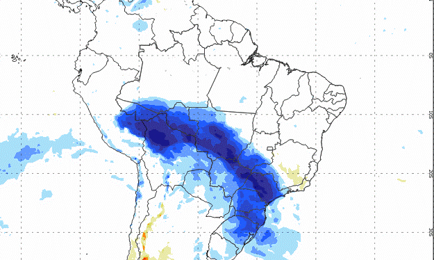Previsão de chuva e ventos intensos com a chegada de uma nova frente fria