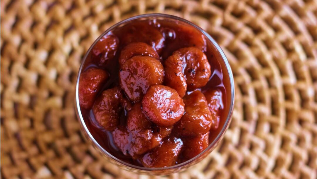 Doce de banana com vinho e juçara