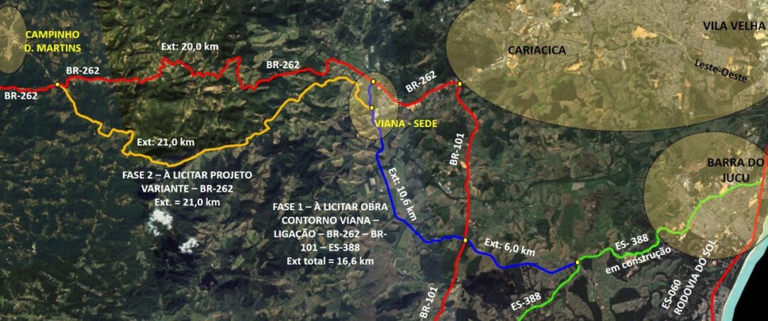 Nova rodovia ligando a região de montanhas a Viana promete desafogar a BR-262