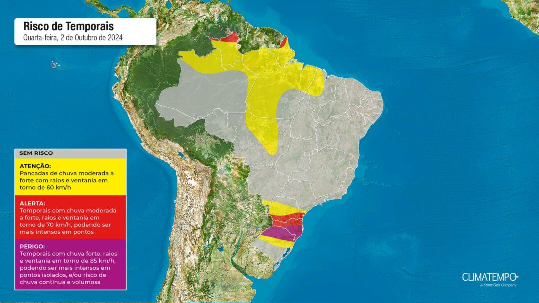 Outubro começa com frente fria e fortes rajadas de vento