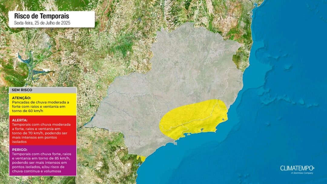 Chuva avança para o sul do Espírito Santo e traz mudanças no clima no Sudeste