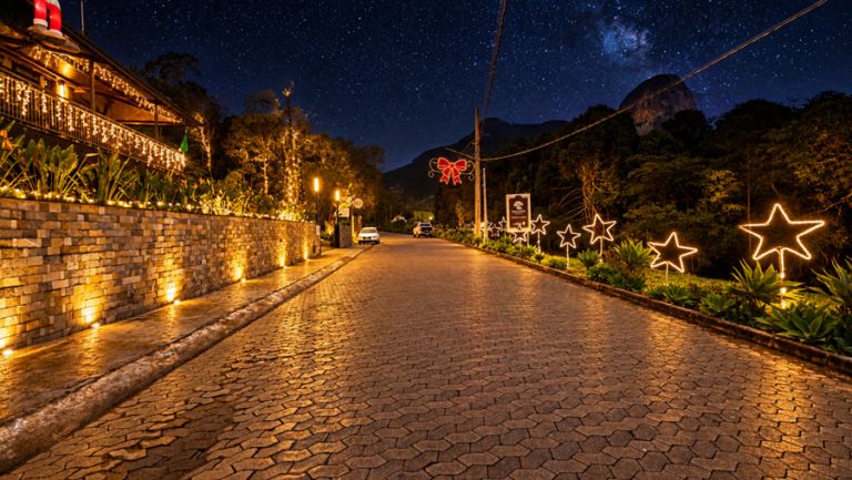 Sonho de Natal terá decoração iluminada e Papai Noel em rota turística de Pedra Azul