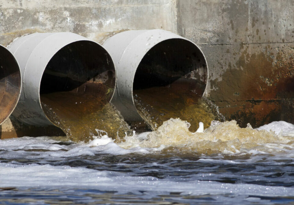 Toxic water running from sewers to the environment